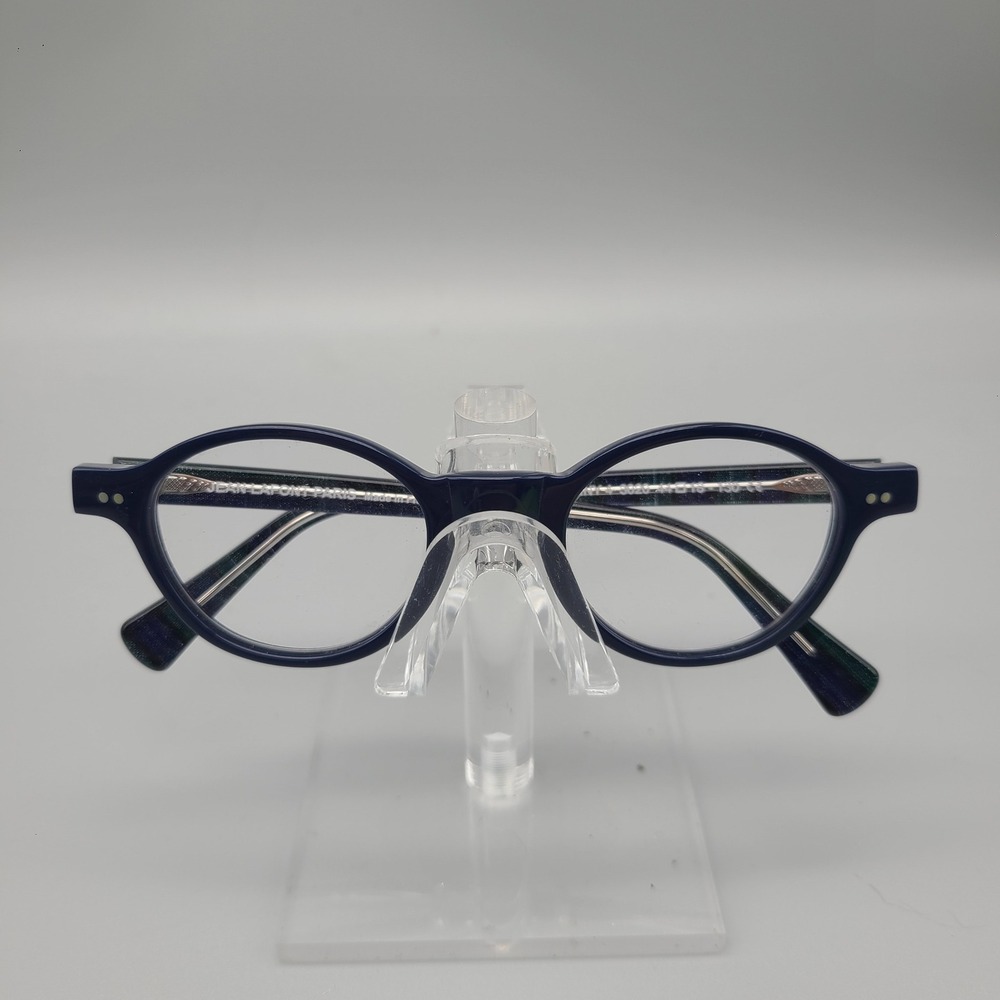 Jean Lafont Paris Lenny 4 3020 Blue Plaid Round Eyeglass Frames France 44-18